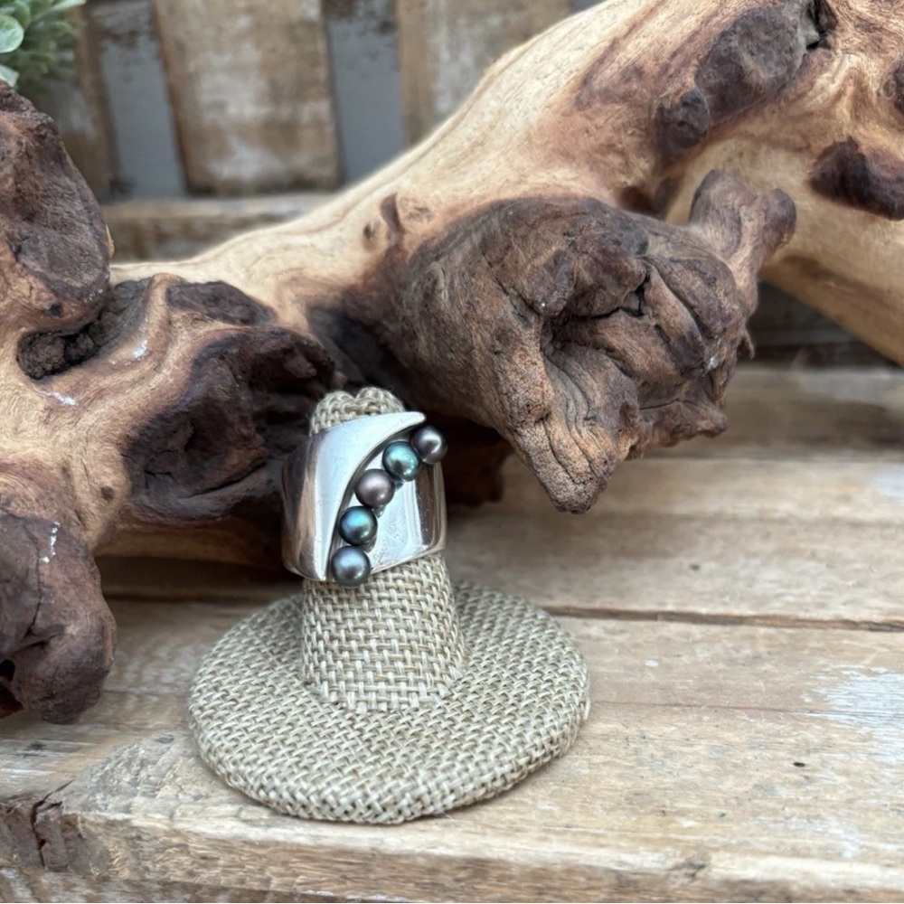 Jay King DTR Mine Finds Freshwater Pearl Sterling Silver Ring Sz 6.5 NEW